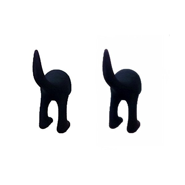 IKEA Bastis 2 Black Hooks for the Dog Cat Pet leashes hanger