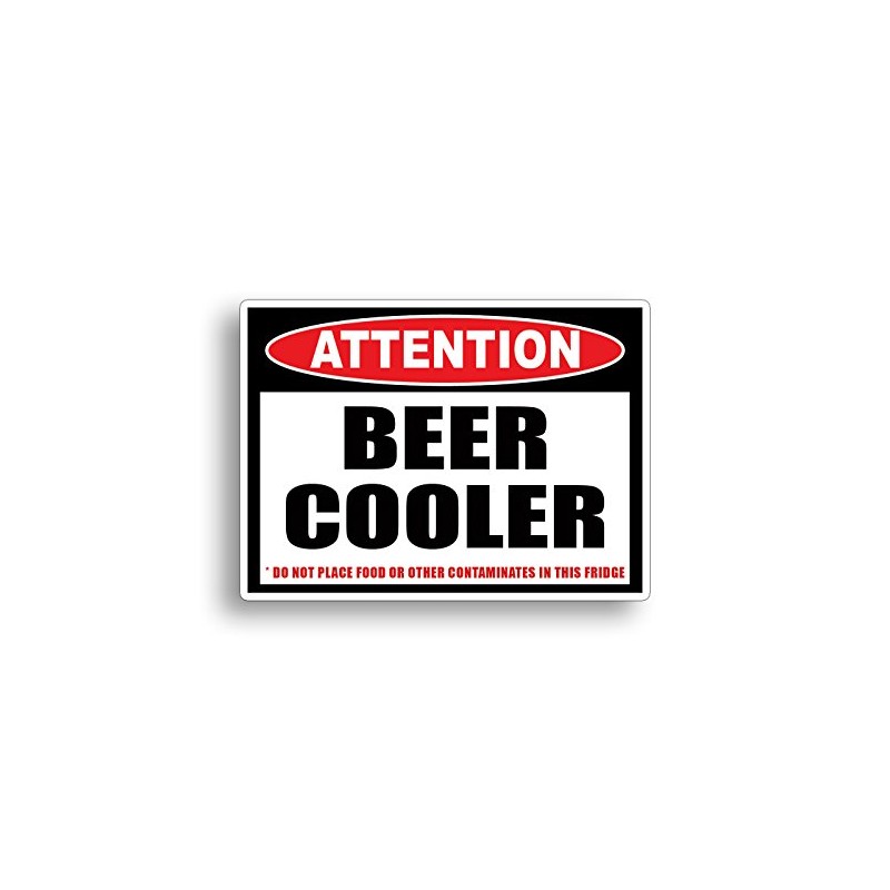 Beer Cooler Warning Sticker Funny Caution Attention Drink Drinking Party