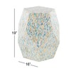Deco 79 Contemporary Mussel Hexagon Shaped Geometric Accent Table with