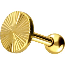 PIERCINGLINE Titanium Ear Piercing with Structure Piercing as Ear Stud, Helix or Tragus in 4 Stylish Colours, Titanium