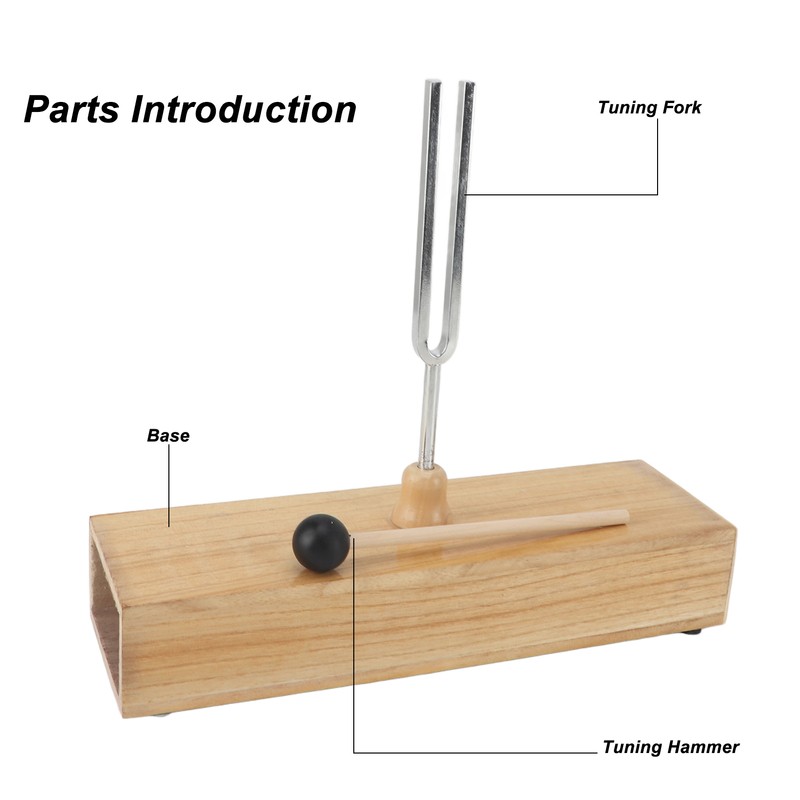 256Hz Tuning Fork with Wood Resonance Box and Hammer Sound
