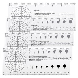 Geiserailie 4 Pcs Medical Ruler with Wound Measuring and Pupil Gauge Wound Measurement Tools for Nurses Wound Measuring Guide for Nurses Body Wound Care