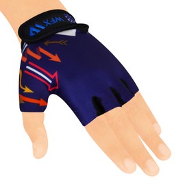 WFX Kids Cycling Gloves Short Half Finger Fingerless Gloves Padded Fastened Children Kid BMX Bike Safety Hand Protect Cycling Climbing Weight Lifting Workout Bicycle Gloves (Purple, S)