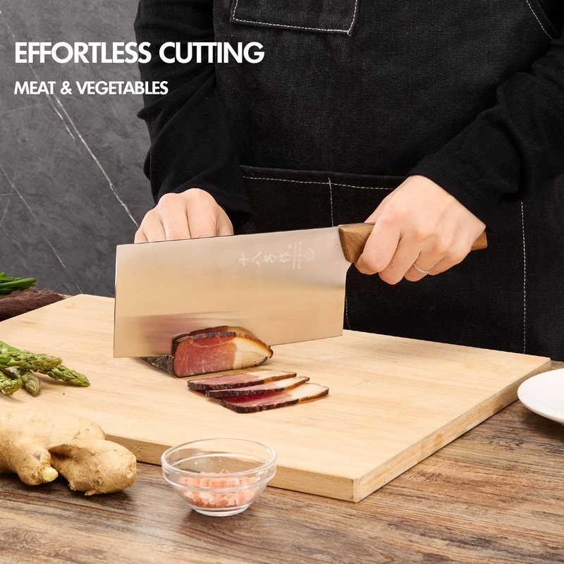 SHI BA ZI ZUO Chinese Kitchen Knife and Santoku Knife,2