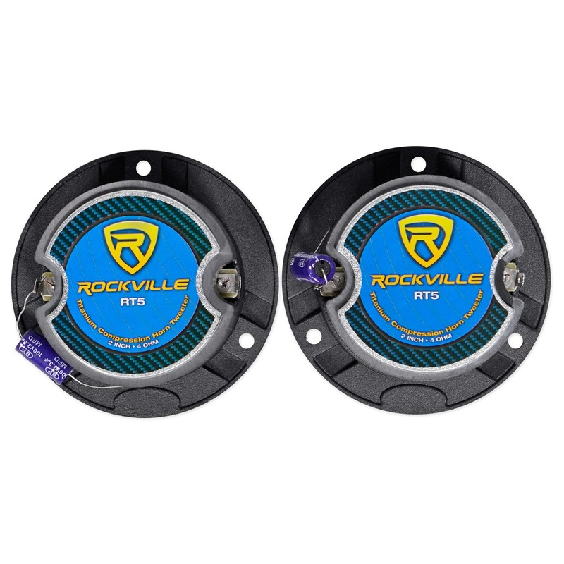 Pair Rockville RT5 2.8" Aluminum Car/Pro Tweeters w Titanium Diaphragm+Kapton