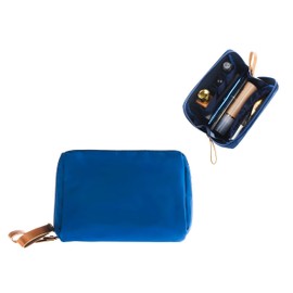 Kososuru Small Makeup Bag for Purse Portable Waterproof Cosmetic Bag Travel Makeup Pouch for Women (Blue, Square)