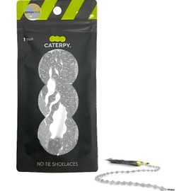 Caterpy RUN - Ultimate No Tie Shoelaces for Adults & Kids - Versatile & Easy-to-Use Shoe Laces - Ghost Gray (Reflective), Standard, Single Pack