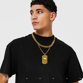 Skull Necklace for Women Goth Jewelry Pirate Necklaces Gold Skeleton Jewellery Gothic Skull Pendant Punk Necklace Devil Chain