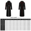 FashGudim Men's Hooded Plush Robe with Black Trim Full Length