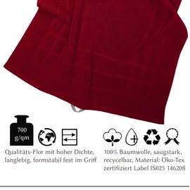Lashuma Linz Absorbent Bathroom Mat 50 x 70 cm Ruby Red