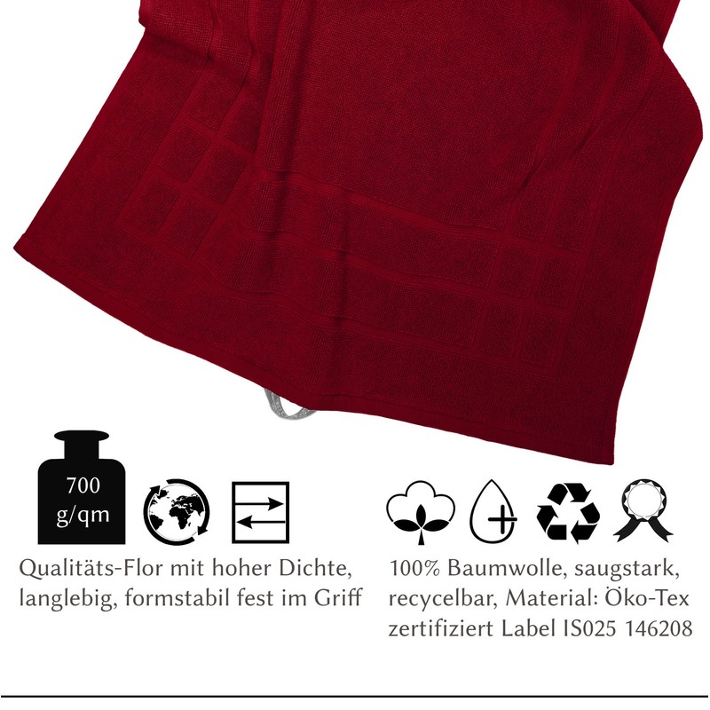 Lashuma Linz Absorbent Bathroom Mat 50 x 70 cm Ruby