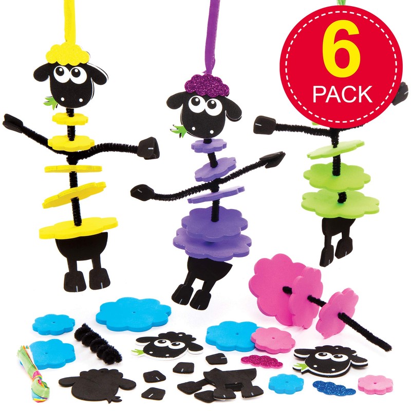 Baker Ross Fluffy Sheep Stackings - Pack of 6, Easter