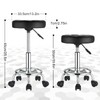 HMTOT Round Rolling Stools PU Leather Seat Height Adjustable Swivel
