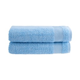HYGGE - Toalla de Baño con Jacquard Envejecido, 100% Algodón Turco, 68,58 x 141,92 cm (Juego de 4), Azul Marino