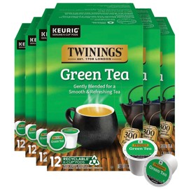 Twinings Green Tea 72 K-Cup Pods for Keurig, 12 Count (Pack of 6), Smooth Flavour, Enticing Aroma, Caffeinated, Enjoy Hot or Iced