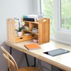 Eorbow Eorbow Bamboo Desktop Bookshelf, Expandable Counter Bookcase, Storage Shelves
