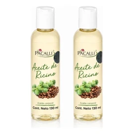 Aceite de Ricino Puro Pacalli 2 Pack Cejas Pestañas Cabello Barba 260ml                                                                               