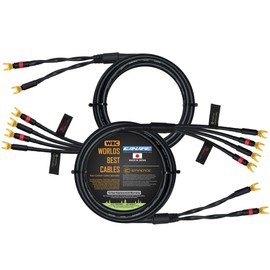 1 Meter - Canare 4S11 – Audiophile Grade - HiFi Star-Quad Bi-Wire Speaker Cable Pair with Eminence Gold Spade Connectors