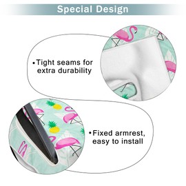 ENYORSEL Golf Cart Seat Covers, Pineapple Flamingo Golf Cart Seat Towel Blanket for All EZGO, Yamaha, Club Cars, Icon and More Cart, 100% Microfiber, Essential Golf Cart Accessories, 51'' x 31''