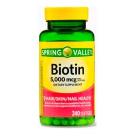 Spring ballet Biotina 5,000mcg (240 Softgels) Hermoso Cabello, Piel Y Uñas Sabor S/n