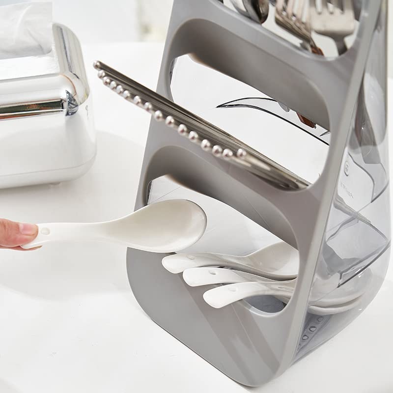 Hosoncovy Countertop Cutlery Drying Holder 3 Tier Cutlery Drainer Tableware