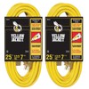 2-Pack - Yellow Jacket 12/3 Heavy-Duty 15-Amp SJTW Contractor Extension