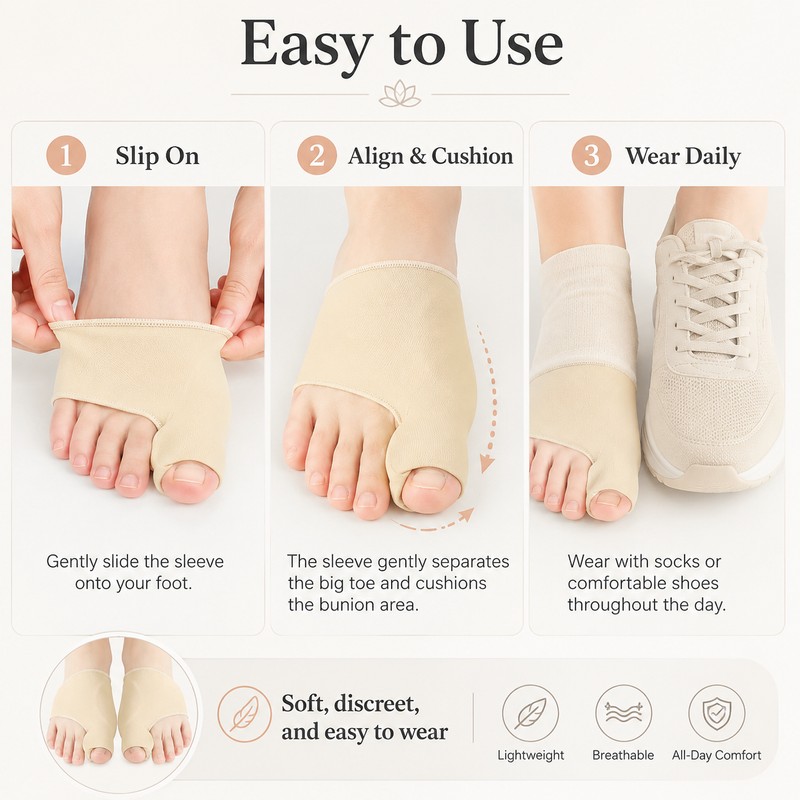 Silicone Toe Separator Sleeve for Foot Comfort – Bunion Cushion