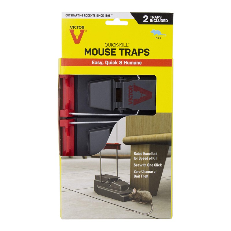 Victor M140S Quick Kill Mouse Trap, 2-Pack Easy to Set