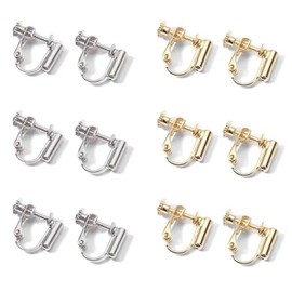 Piercing Earring Converter, Vertical, Handicrafts, DIY Basics, Accessories, Parts, Jewelry, No Ear Holes, Screw Spring Type, Pack of 12