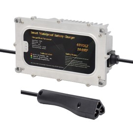 Generic 48 Volt 10 AMP Waterproof Golf Cart Battery Charger for 48 Volt EzGo EZgo RXVTXT with RXV Plug 3 Prong Connector Waterproof IP68