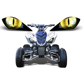 AMR Racing ATV Headlight Eye Graphics Decal Cover Compatible with Yamaha Raptor 700/250/350 - Eclipse Yellow