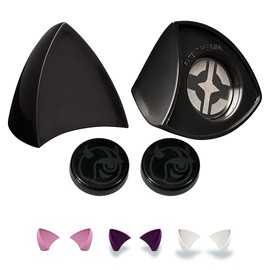 Helmet Flair MagNeatOhz Black Cat Ears for Helmet | Made in USA | Magnetic & Interchangeable Kitty Ears for Motorcycle, Bike & Ski Helmets - Pair