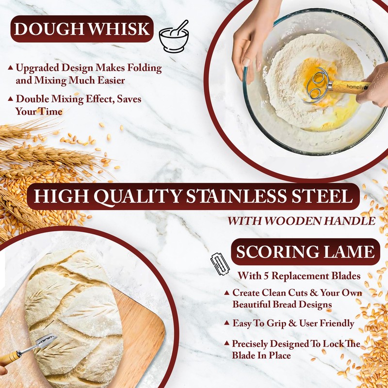 Banneton Bread Proofing Basket Set - 9" Round & 10"