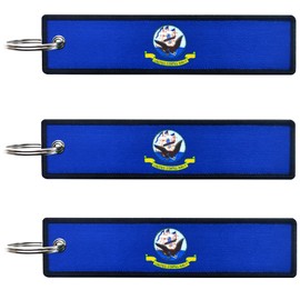 JAVD USA Navy Flag Keychain Tag with Key Ring - Keys, Cars, Motorcycles, Backpacks, Luggage and Gifts - EDC (3 Pack)
