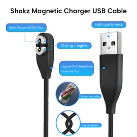 sweguard Shokz Headphone Charger USB Cable [2-Pack, 3.3ft] USB Type A to Shokz Magnetic Charging Cord Compatible with Aftershokz Aeropex, Shokz OpenRun Pro/Air/Mini, OpenComm 2/UC