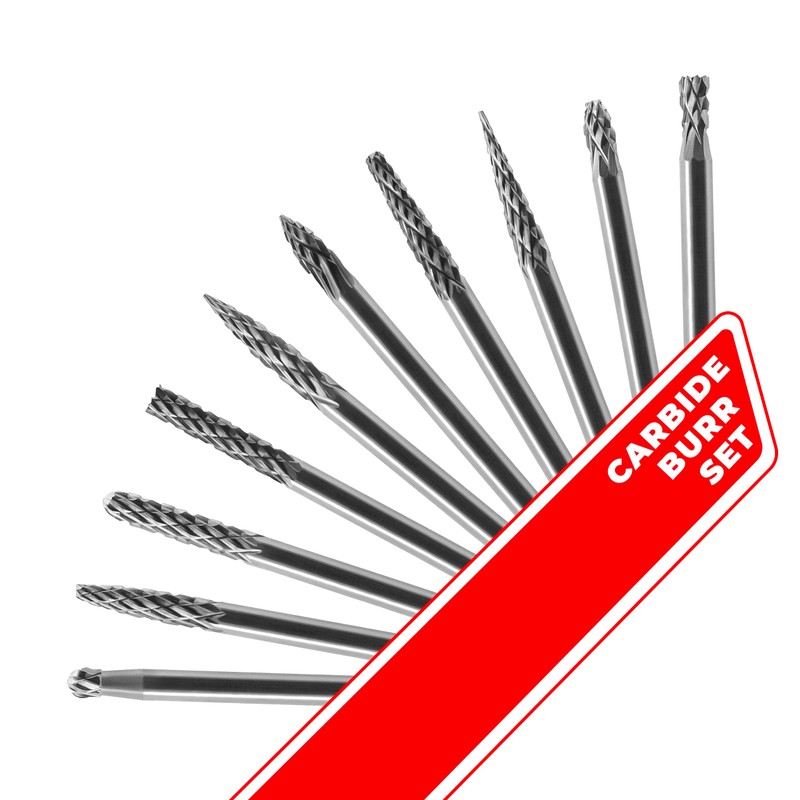 Pilim Tungsten Carbide Burr Set 1/8 (3 mm) Shank, Die