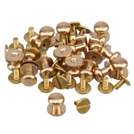 20pcs 9x8x9mm Head Button Brass Studs Screwback Screw Nail For Leather Craft Belt Purse Handbag DIY