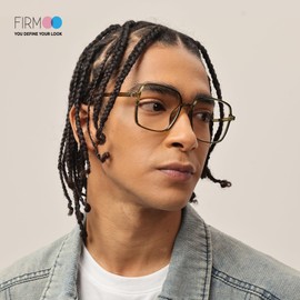 Firmoo Oversized Blue Light Blocking Glasses for Women/Men, Green Square Frame Computer Gaming & Phone Eyewear Anti Eyestrain, WX3437