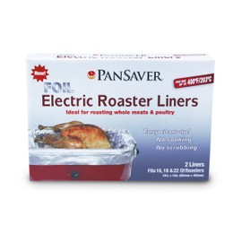 PanSaver Cooking Liners - Disposable Electric Roasting Pan Liners for Instant Cleanup with No Scrubbing - Foil, 2 Count