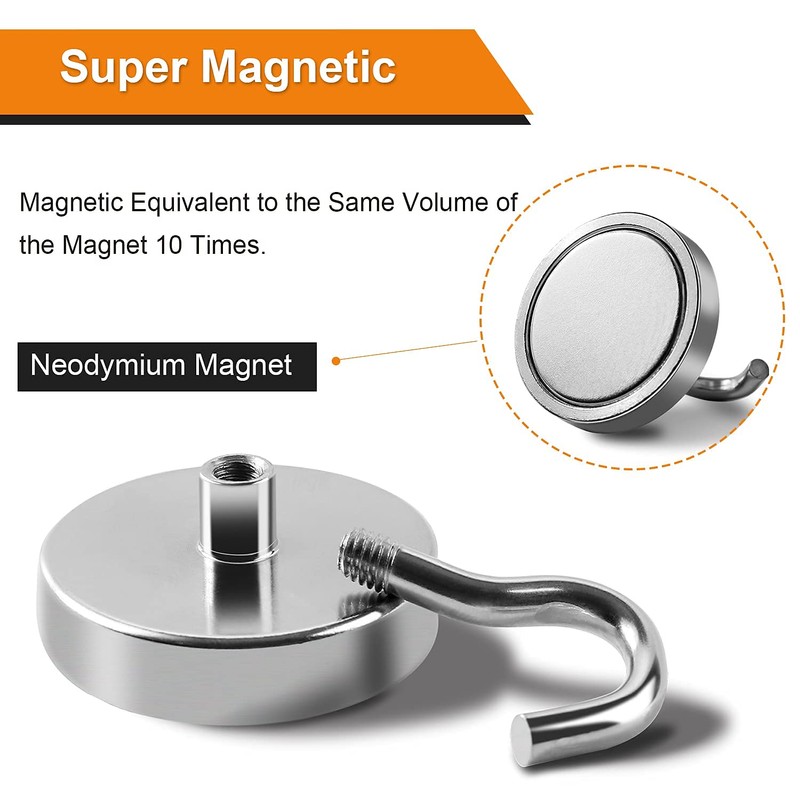 DIYMAG Magnetic Hooks,110 lb Heavy Duty Strong Magnet with Hook