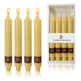 9 Inch Yellow Wedding Unscented Tapered Candle 4 PCS Smokeless Candlesticks Long-Burn for Home Dinner Wedding Party Decorationcolor: Yellow, size: 9inch