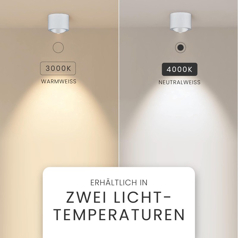 MATO 1 x LED Surface-Mounted Spotlight, White, Extra Flat and