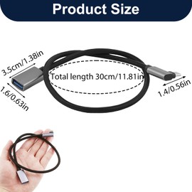 Yewseas USB C auf USB 3.0 Adapter, USB C Kabel Winkel, 90-Grad OTG Adapterkabel für C auf A, Schnell-Datenübertragung, Kompatibel mit Smartphones, Laptops, und Geräten, Elbow