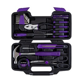 CARTMAN Juego de herramientas para el hogar de 39 piezas, herramientas manuales esenciales para el hogar con estuche de almacenamiento de plstico,... 