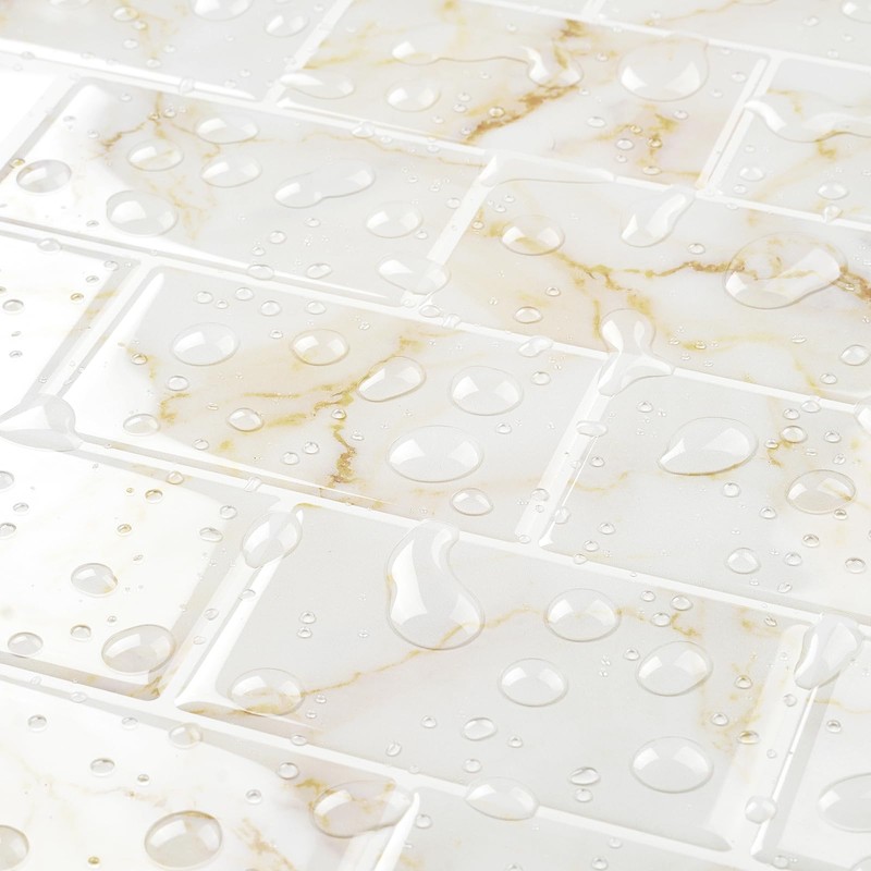 FunStick Marble Subway Tile Peel and Stick Backsplash for Kitchen