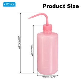 PATIKIL 500ml Wash Bottle, 12pcs Plastic Squeeze Bottle Narrow Mouth Bottle Watering Tools Foam Bottle for Green Soap Cleaning Washing Irrigation, Pink