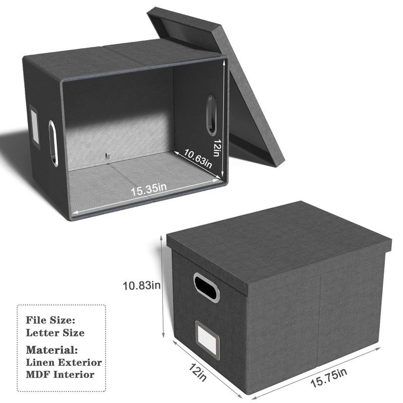 Oterri File Organizer Box,Filing Box with Lid,File Box for Letter/Legal