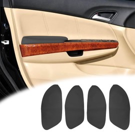 VKGUG 4PCS Door Panel Armrest Cover Replacement Compatible with Honda Accord 2008-2012 Sedan EX/EX-L/LX/LX-P/SE Front and Back Leather Arm Rest Replaced Skin Upholstery Black (Only Leather Part)