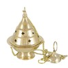 NKlaus 2168 Incense Burner Brass Gold with Chain 25 cm