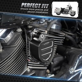 NICECNC Black Horn Cover Cap Horn Trim Guard Compatible with Harley Electra Glide Police FLHTP 2018-2024, Tri Glide Ultra FLHTCUTG 2018-2024, CVO Tri Glide FLHTCUTGSE 2020-2022, See Fitment